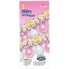 Pink balloons and garland