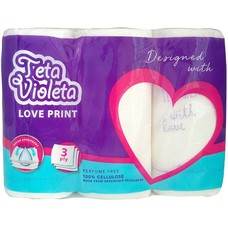 Küchentücher Teta Violeta Love ( 2 Rollen)