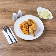 Menu: pečeno pile, pekarski krumpir i kupus salata za 4 osobe