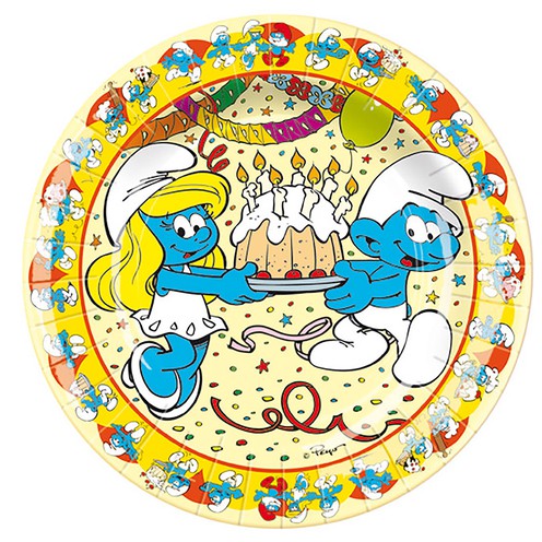 Paper plates Smurfs 8 pcs