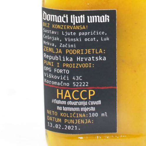 Hausgemachte scharfe Sauce Forto Kogo 100 ml
