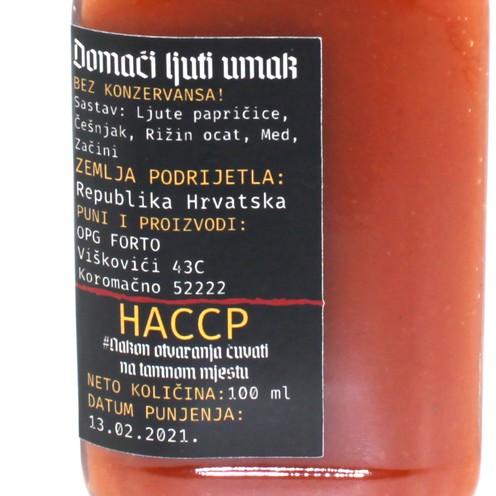 Home-made hot sauce Forto Jugo 100 ml