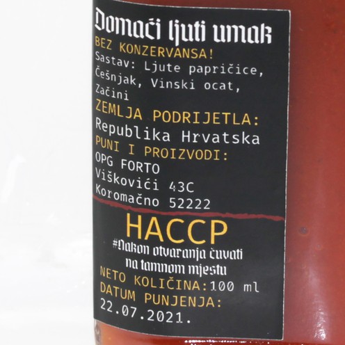 Home-made hot sauce Forto Cimitar 100 ml