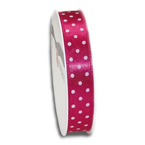 Decorative Dotted Ribbon Magenta 15 mm x 3 m