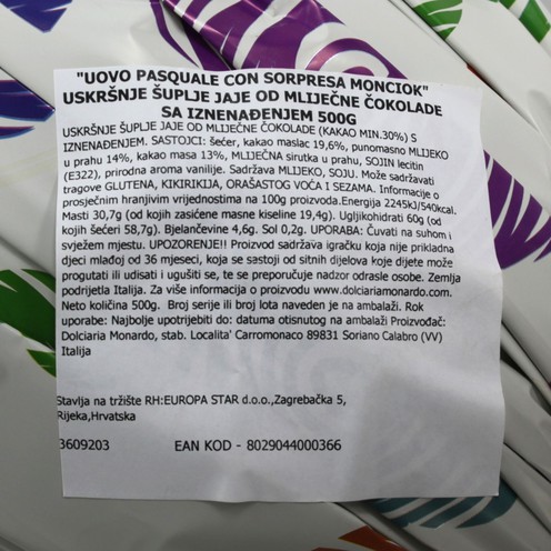 Monciok chocolate egg 500 g