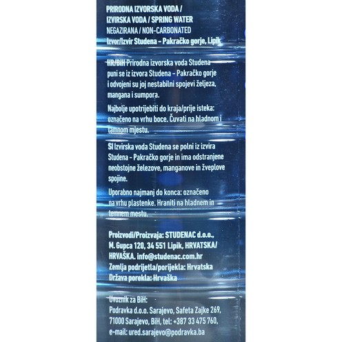 Studena Natural spring water 1,5 l