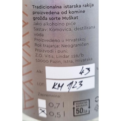 Schnapps Muškat Krulčić 0,5 l