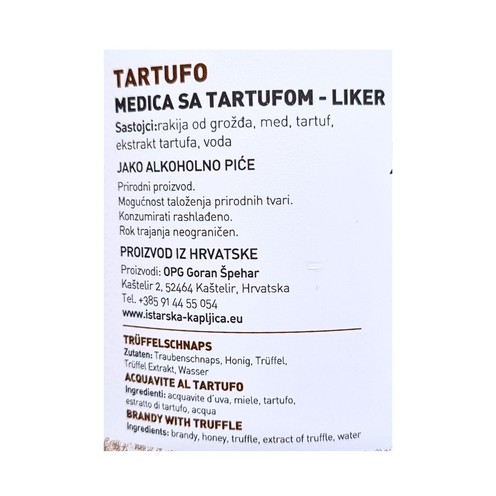 Schnapps (Rakija) Tartufo Istarska kapljica 0,7 l