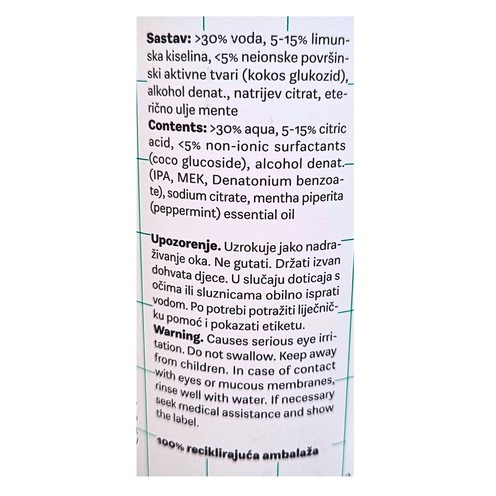 Bathroom and limescale cleaner Menta 0.5 l