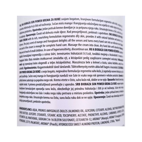 Biobaza Sun Power krema za ruke 250 ml