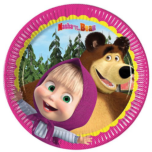 Paper plates Masha and the Bear 8 pcs