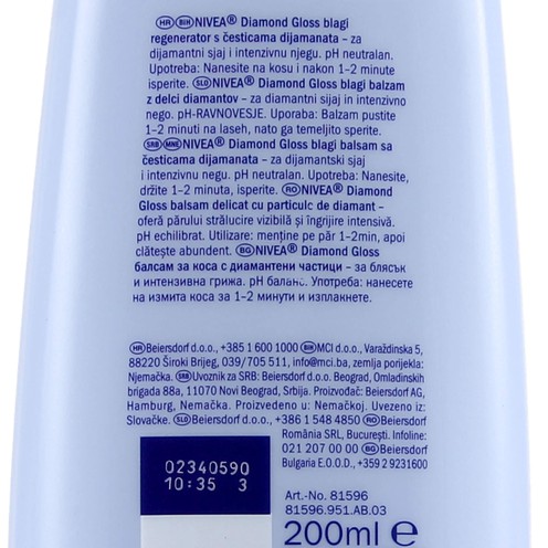 Nivea Diamond Glanz & Pflege Spülung, 200 ml