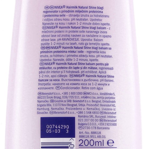Nivea Haarmilch Natürlicher Glanz Spülung, 200 ml