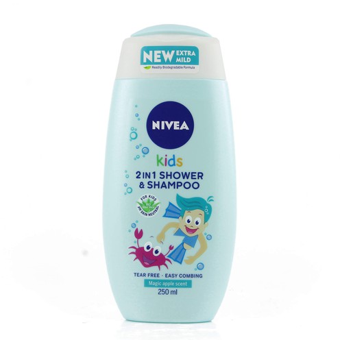 Nivea Kids 2u1 shower & shampoo for boys 250 ml