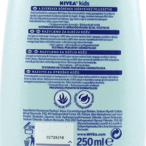 Nivea Kids 2u1 shower & shampoo for boys 250 ml