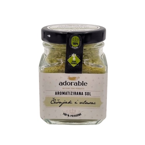 Aromatisiertes Salz - Knoblauch und Schnittlauch 100 g