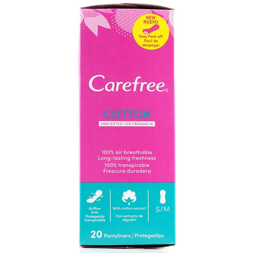 Carefree Cotton Feel Unscented Panty Liners (20 pcs)