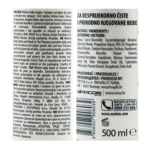 Melem Kopf bis Fuß Baby Duschgel (500 ml)