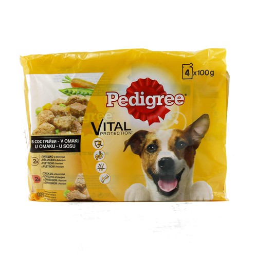 Pedigree hrana za pse s govedinom, piletinom i mrkvom (4 kom x 100 g)