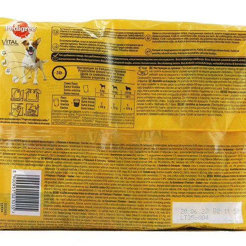 Pedigree hrana za pse s govedinom, piletinom i mrkvom (4 kom x 100 g)