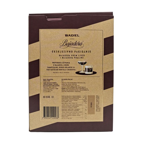 Bajadera Geschenkset: Sahnelikör 0,7 l und Pralinen 87 g
