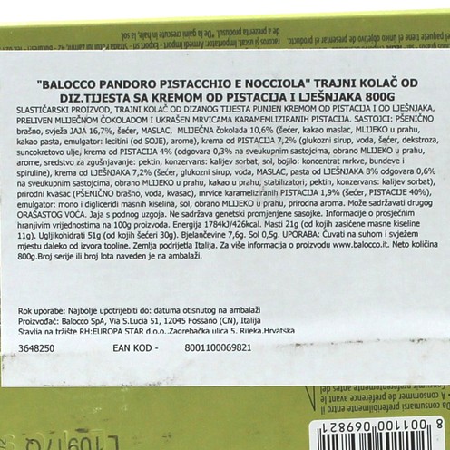 Balocco Maxiciok Pistacchio & Nocciola 800 g