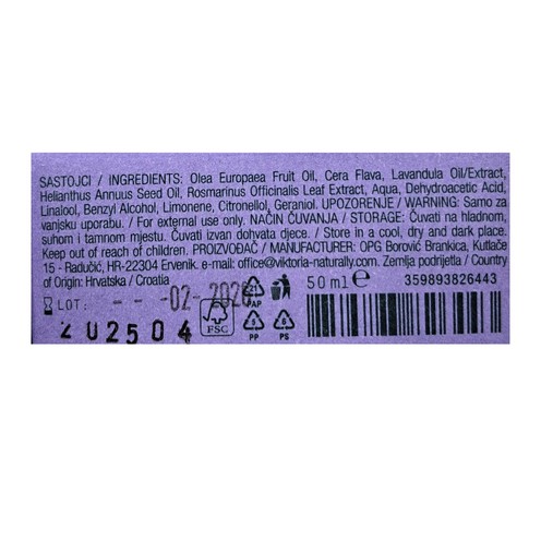 Balzam s eteričnim uljem lavande 50 ml