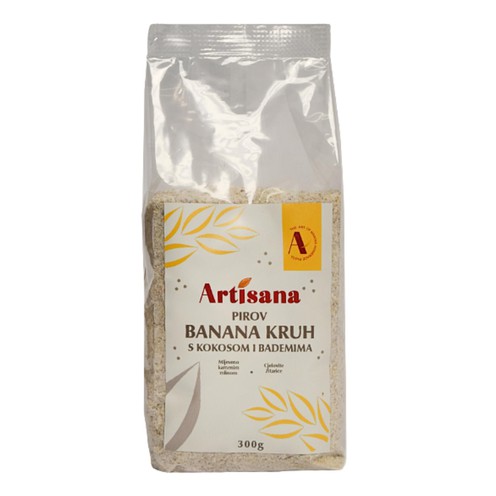 Mješavina za banana kruh s kokosom i bademima Artisana 300 g