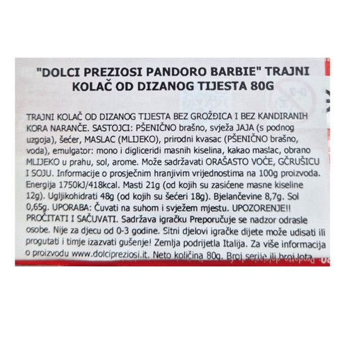 Pandorino Barbie Dolci preziosi 80 g