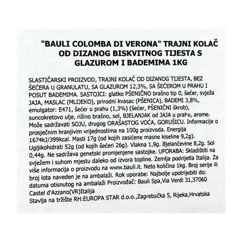 Colomba di Verona Bauli 1 kg