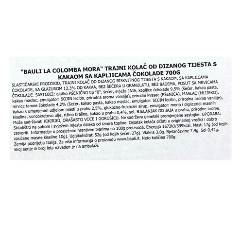 Colomba Mora Bauli 700 g