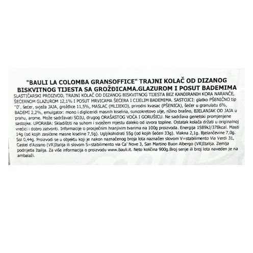 Colomba Gransoffice Bauli 900 g