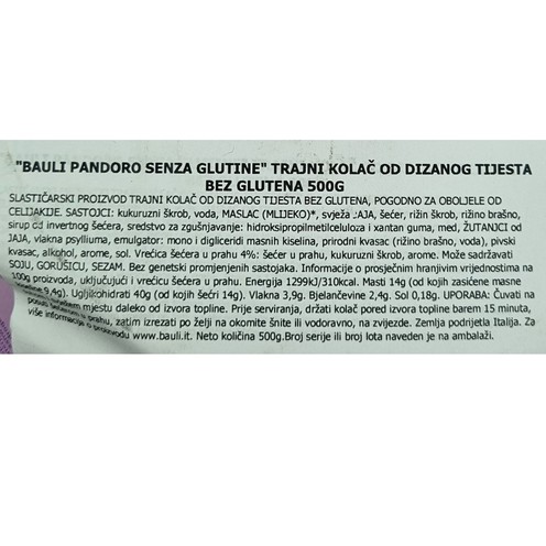 Pandoro Bauli bez glutena 500 g