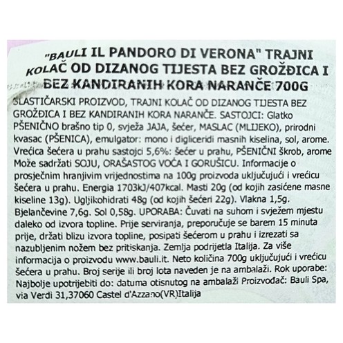 Pandoro di Verona Bauli 700 g