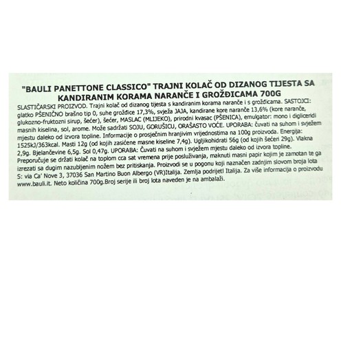Panettone classico Bauli 700 g