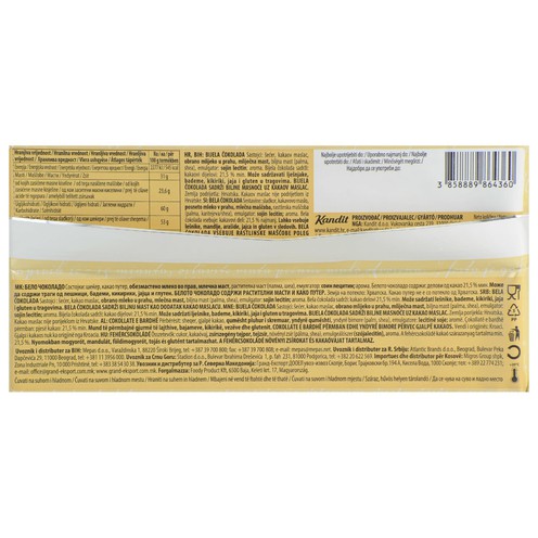 Weiße Schokolade zum Essen und Backen Kandit 200 g