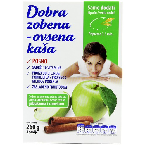 Dobra zobena kaša jabuka - cimet 260 g