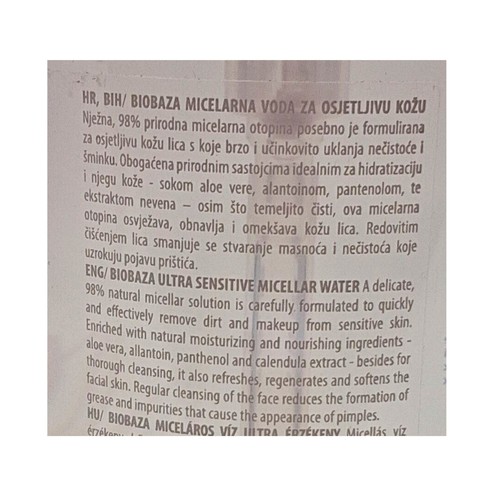 Biobaza Mizellenwasser 500 ml