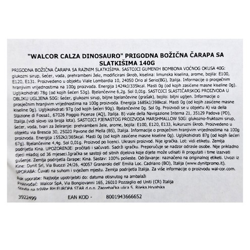 Christmas stocking Dinosauro with sweets Walcor 140 g