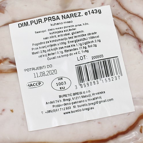 Geräucherte geschnittene Putenbrust 143 g