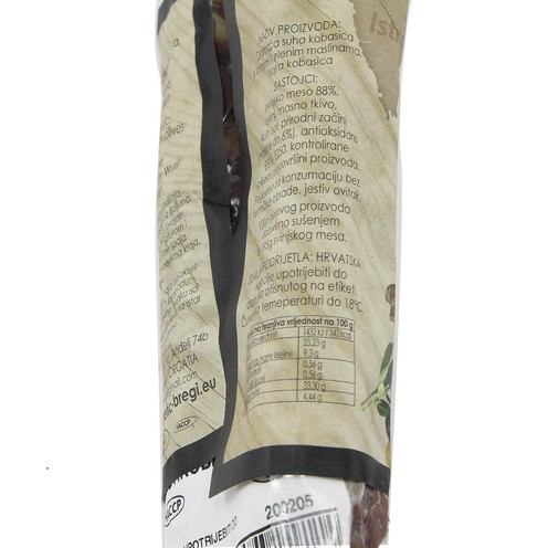 Dry Istrian sausage with olives 167 g