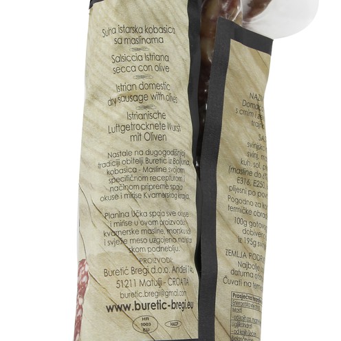 Dry Istrian sausage with olives 167 g