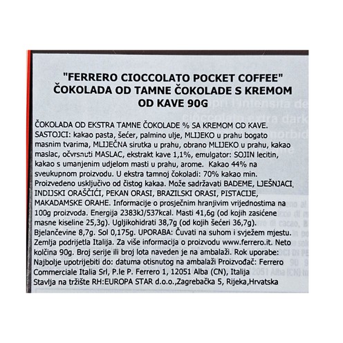 Pocket Coffee Chocolate 90 g