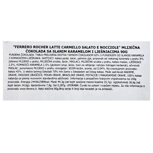 Čokolada Ferrero Rocher slani karamel 90 g