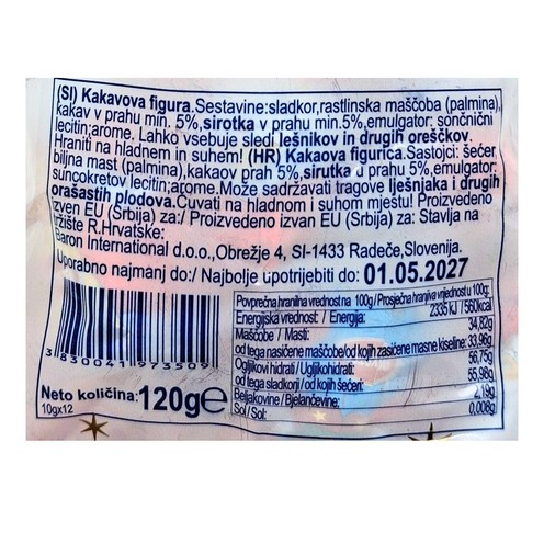 Schokoladen-Weihnachtsfiguren im Beutel 120 g