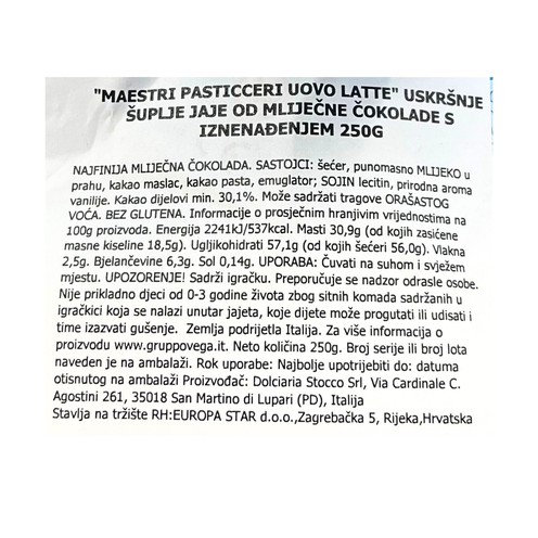 Chocolate egg Maestri Pasticceri with surprise 250 g