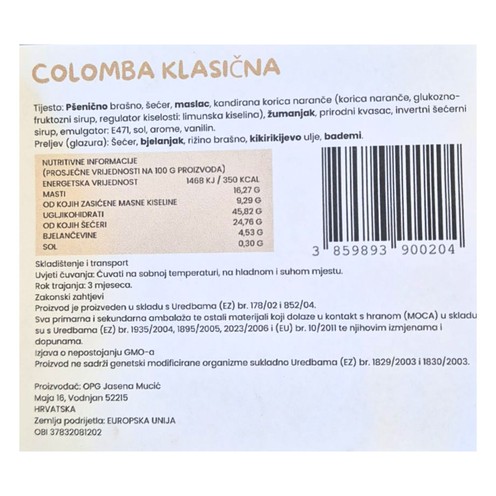 Colomba classica OPG Jasena Mucić 500 g