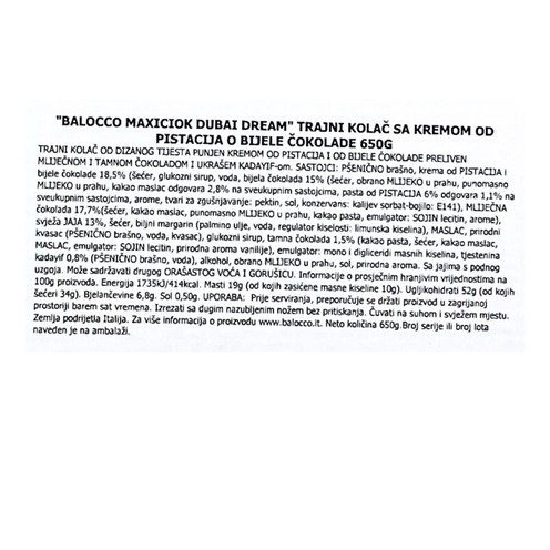 Colomba Maxiciok Dubai Dream Balocco 650 g 