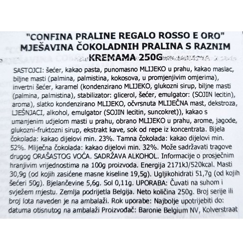 Pralines Confina gold and red 250 g