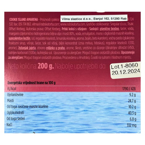 Cookie island - keksi s višnjom 200 g
